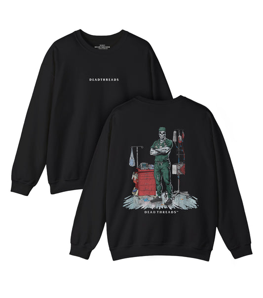 DEADSIDE NURSE (MALE) - GREEN SCRUBS “DT ESSENTIAL" CREWNECK SWEATSHIRT