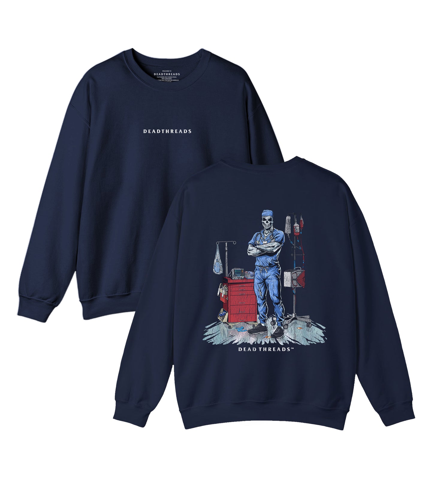 DEADSIDE NURSE (MALE) - BLUE SCRUBS “DT ESSENTIAL" CREWNECK SWEATSHIRT
