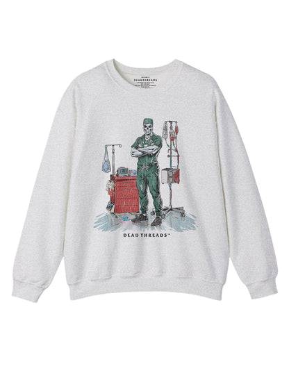 DEADSIDE NURSE (MALE) - GREEN SCRUBS CREWNECK SWEATSHIRT