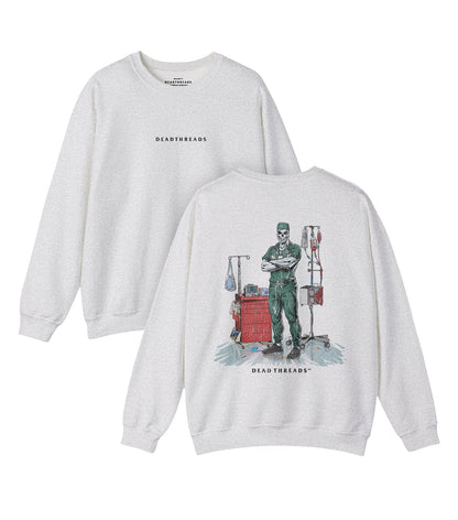 DEADSIDE NURSE (MALE) - GREEN SCRUBS “DT ESSENTIAL" CREWNECK SWEATSHIRT