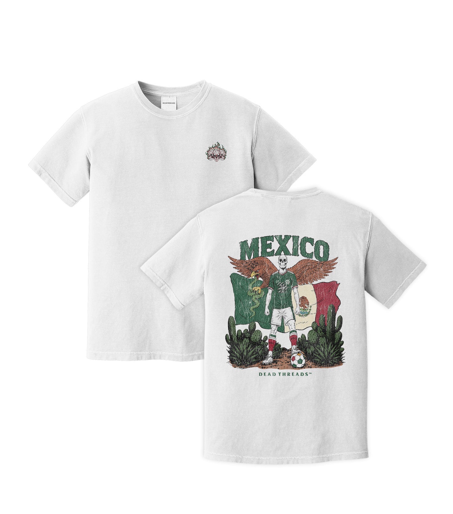 MEXICO SOCCER - “3 SKULL” PREMIUM T-SHIRT