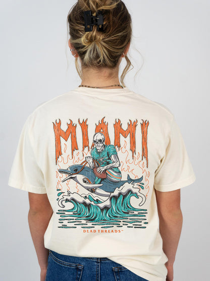 MIAMI FOOTBALL - “3 SKULL” PREMIUM T-SHIRT
