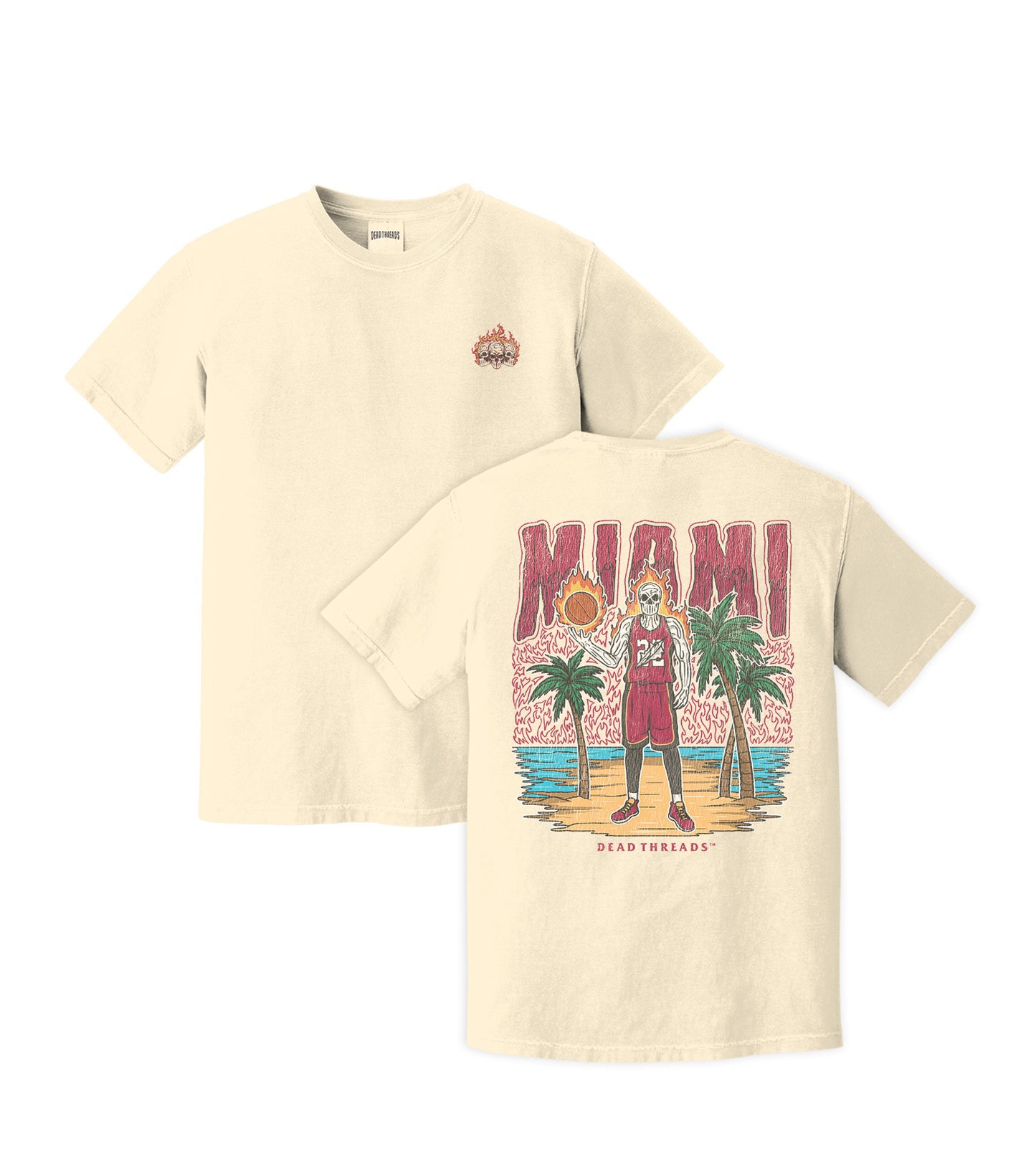 MIAMI BASKETBALL - “3 SKULL” PREMIUM T-SHIRT