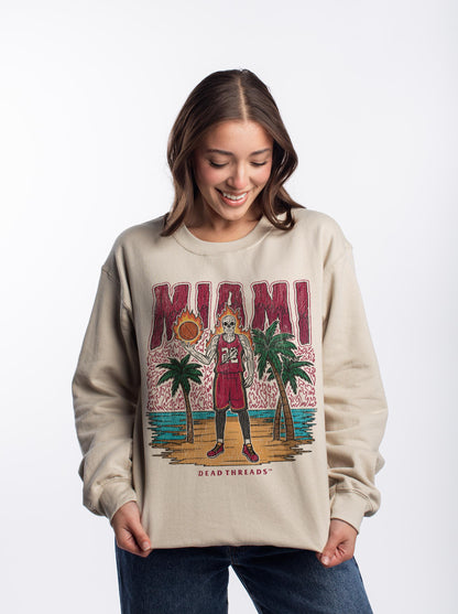 MIAMI BASKETBALL CREWNECK SWEATSHIRT