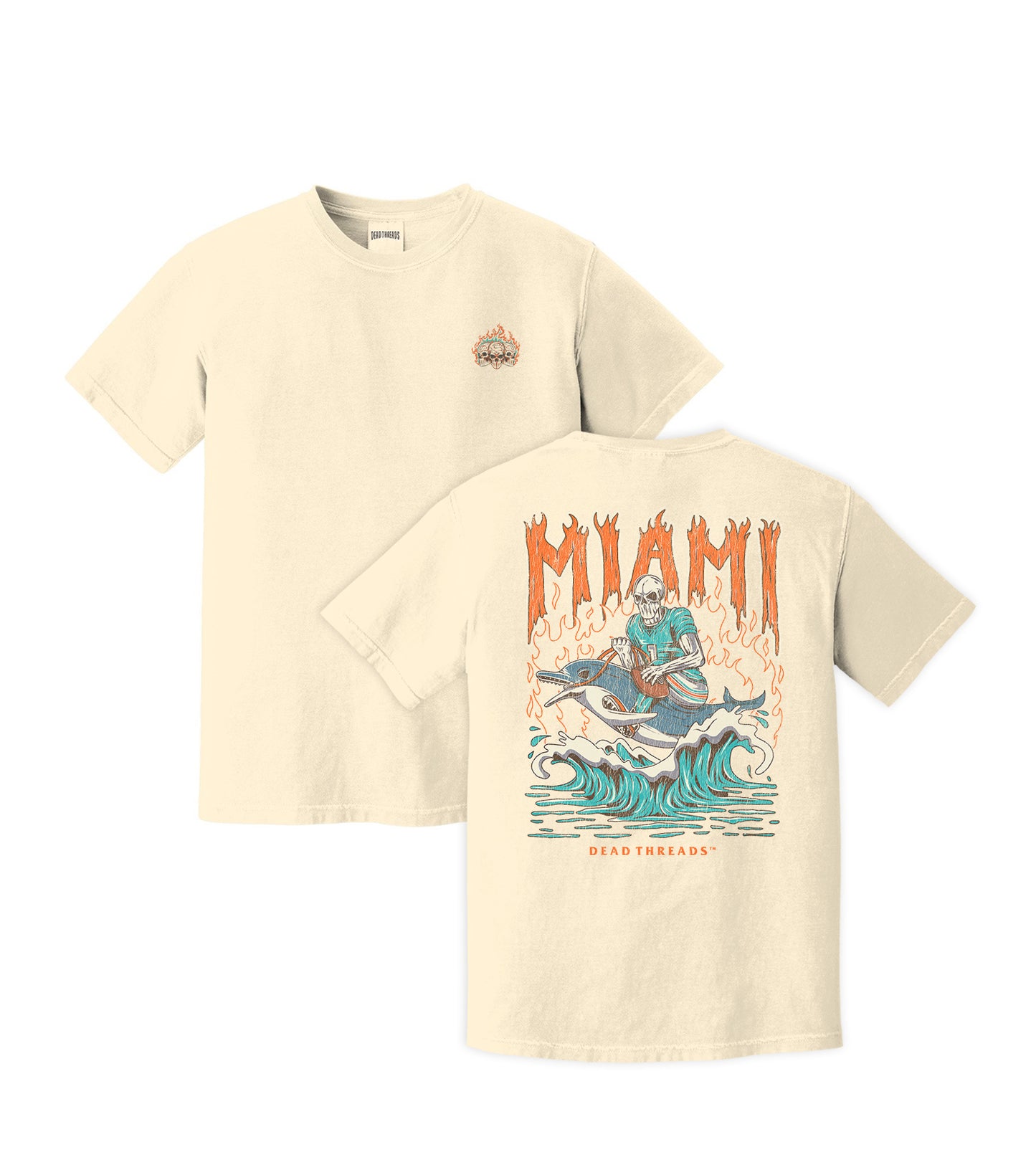 MIAMI FOOTBALL - “3 SKULL” PREMIUM T-SHIRT