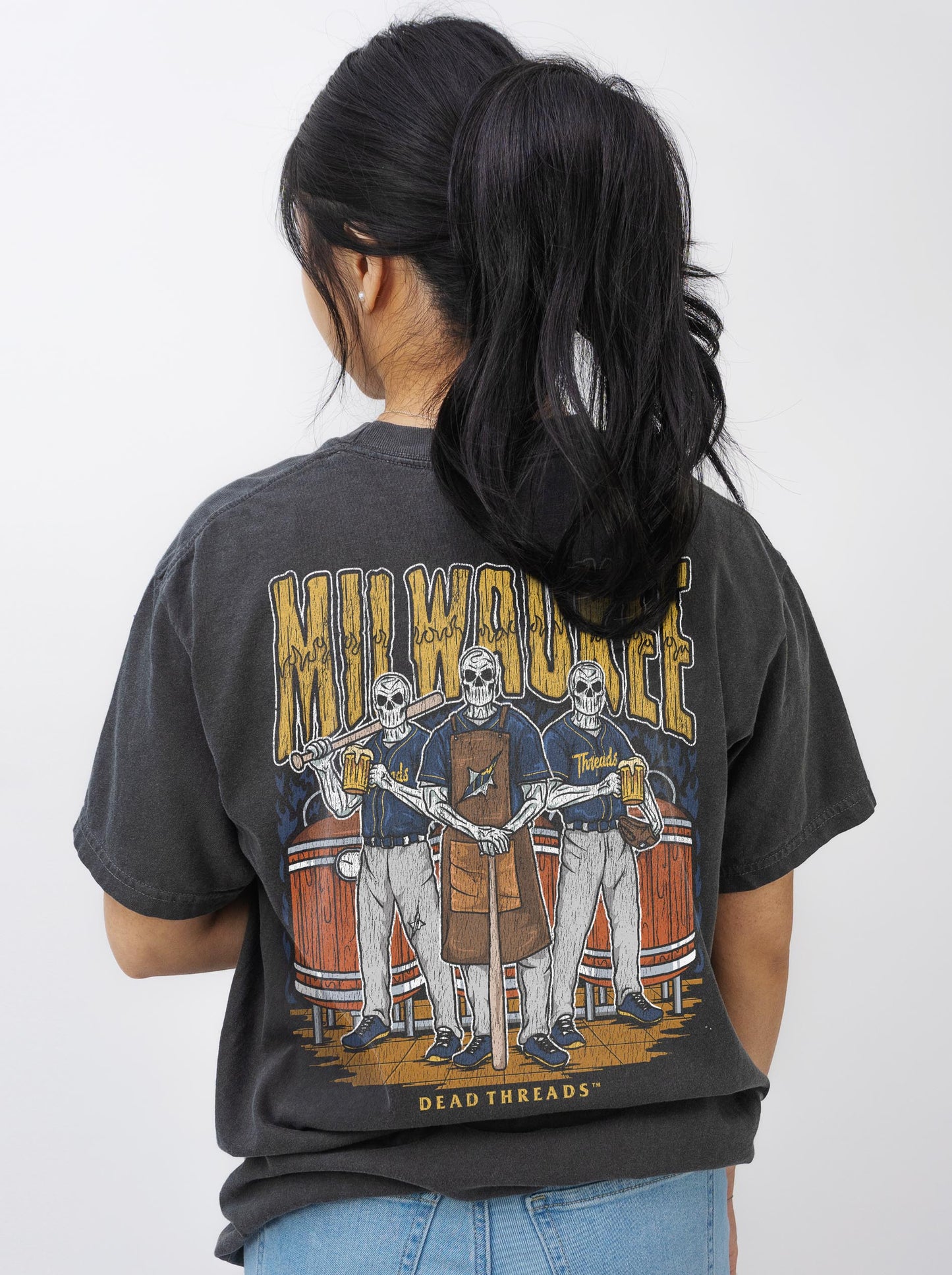 MILWAUKEE BASEBALL - "3 SKULL" PREMIUM SHIRT