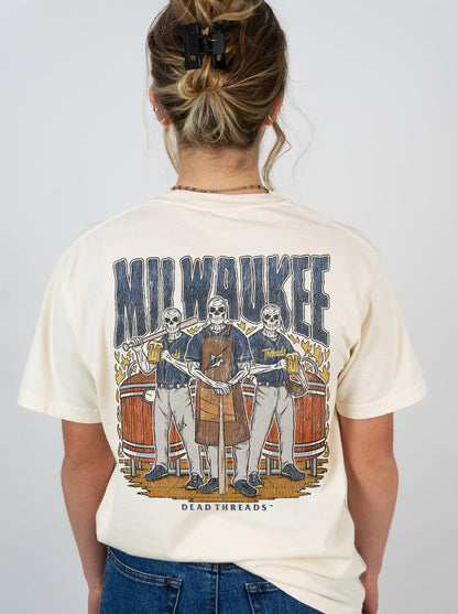 MILWAUKEE BASEBALL - "3 SKULL" PREMIUM SHIRT
