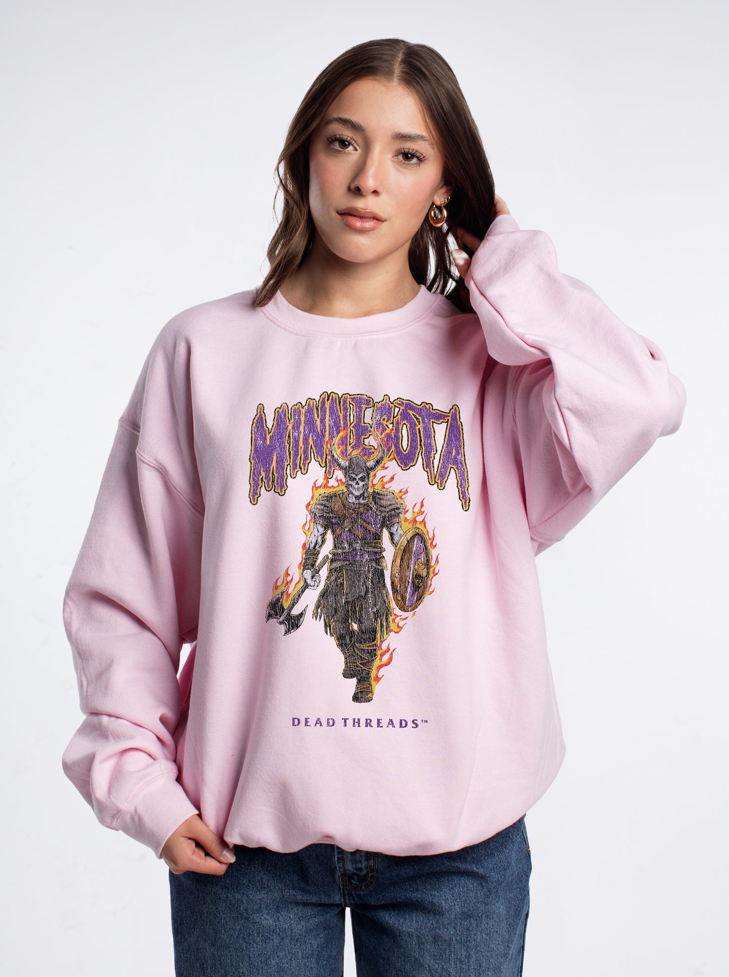 MINNESOTA FOOTBALL v2 CREWNECK SWEATSHIRT - PINK