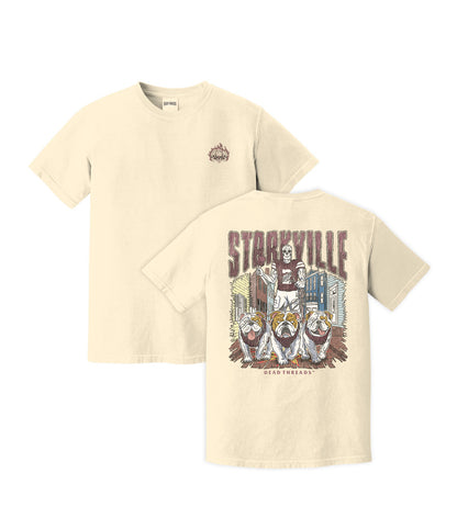 STARKVILLE FOOTBALL - “3 SKULL” PREMIUM T-SHIRT