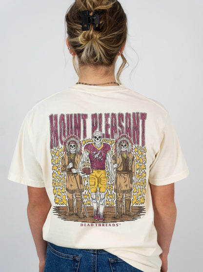 MOUNT PLEASANT  FOOTBALL - “3 SKULL” PREMIUM T-SHIRT