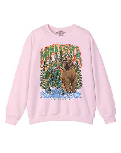 MINNESOTA HOCKEY CREWNECK SWEATSHIRT - PINK