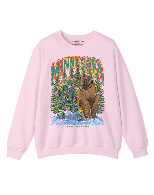 MINNESOTA HOCKEY CREWNECK SWEATSHIRT - PINK