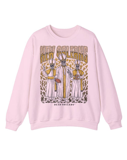 NEW ORLEANS FOOTBALL CREWNECK SWEATSHIRT - PINK