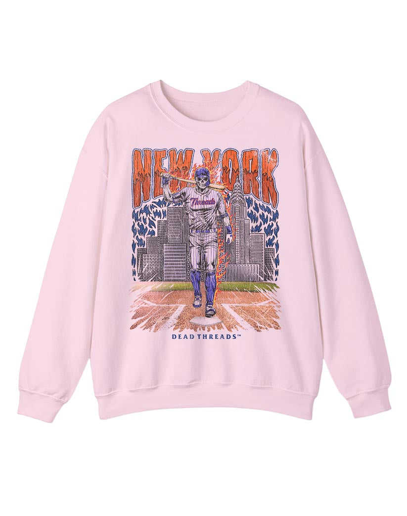 NEW YORK BASEBALL v1 CREWNECK SWEATSHIRT - PINK