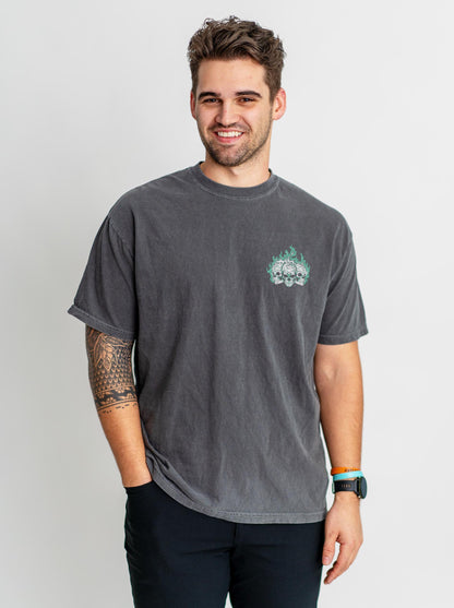NEW YORK FOOTBALL GREEN - "3 SKULL" PREMIUM T-SHIRT