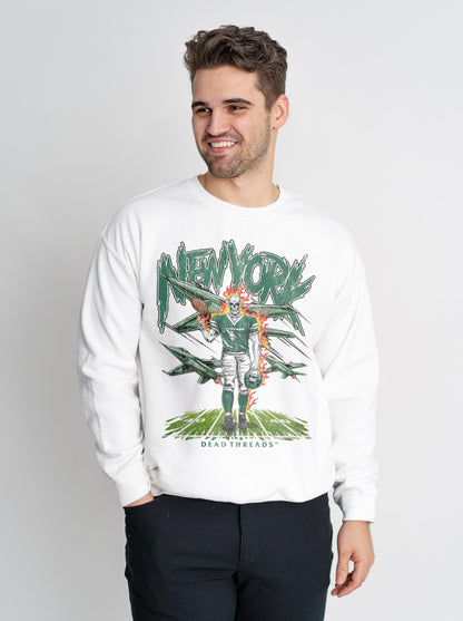 NEW YORK FOOTBALL GREEN CREWNECK SWEATSHIRT