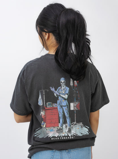DEADSIDE NURSE (FEMALE) - BLUE SCRUBS “DT ESSENTIAL" PREMIUM T-SHIRT