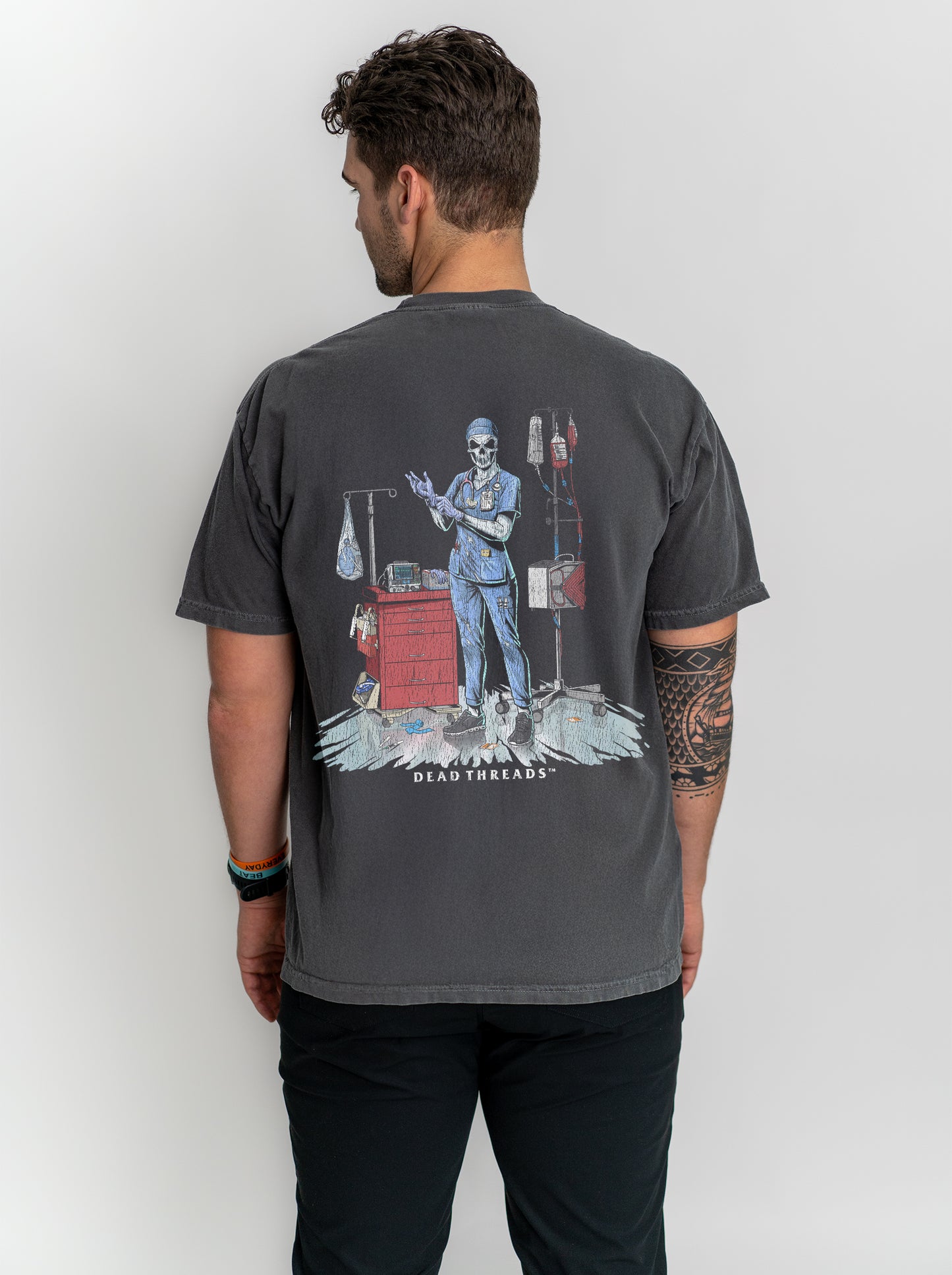 DEADSIDE NURSE (FEMALE) - BLUE SCRUBS “DT ESSENTIAL" PREMIUM T-SHIRT