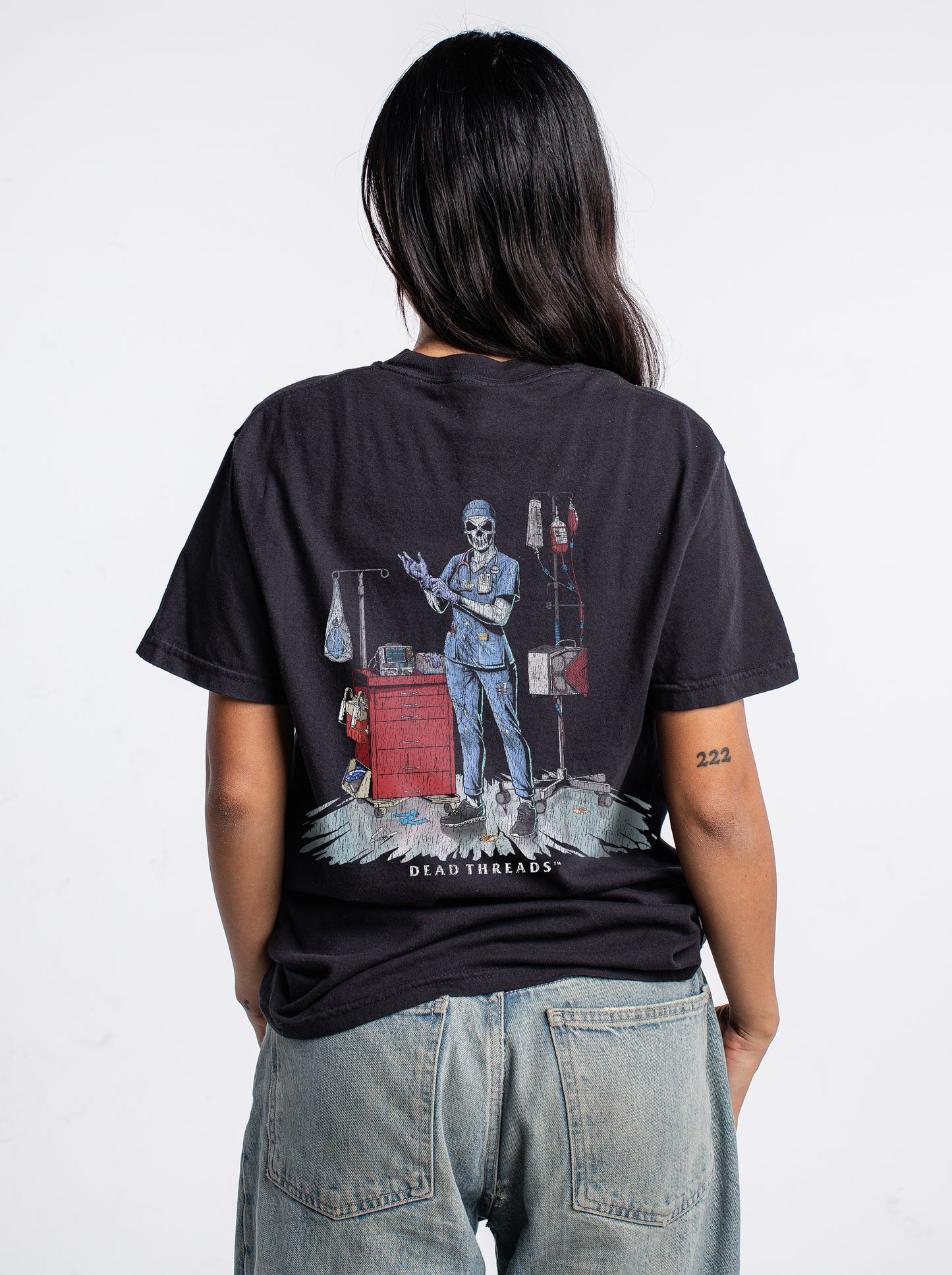 DEADSIDE NURSE (FEMALE) - BLUE SCRUBS “DT ESSENTIAL" PREMIUM T-SHIRT