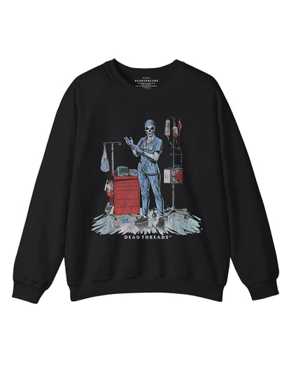 DEADSIDE NURSE (FEMALE) - BLUE SCRUBS CREWNECK SWEATSHIRT