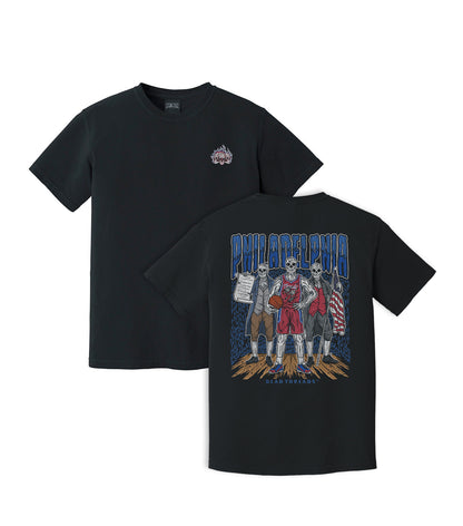 PHILADELPHIA BASKETBALL - “3 SKULL” PREMIUM T-SHIRT