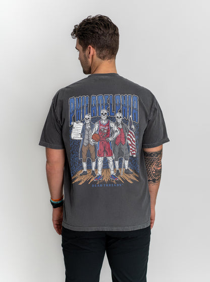 PHILADELPHIA BASKETBALL - “3 SKULL” PREMIUM T-SHIRT