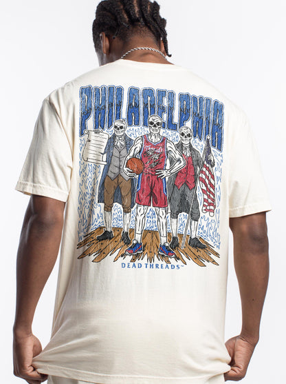 PHILADELPHIA BASKETBALL - “3 SKULL” PREMIUM T-SHIRT