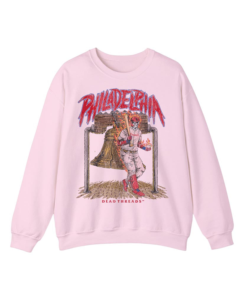 PHILADELPHIA BASEBALL CREWNECK SWEATSHIRT - PINK