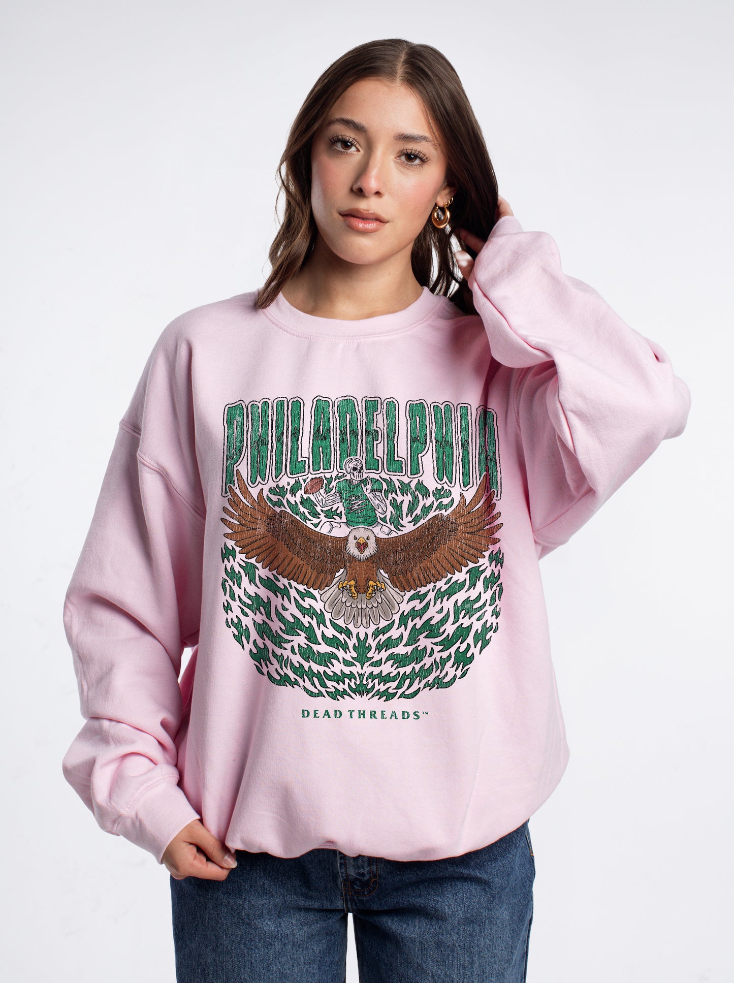 PHILADELPHIA FOOTBALL v1 CREWNECK SWEATSHIRT - PINK
