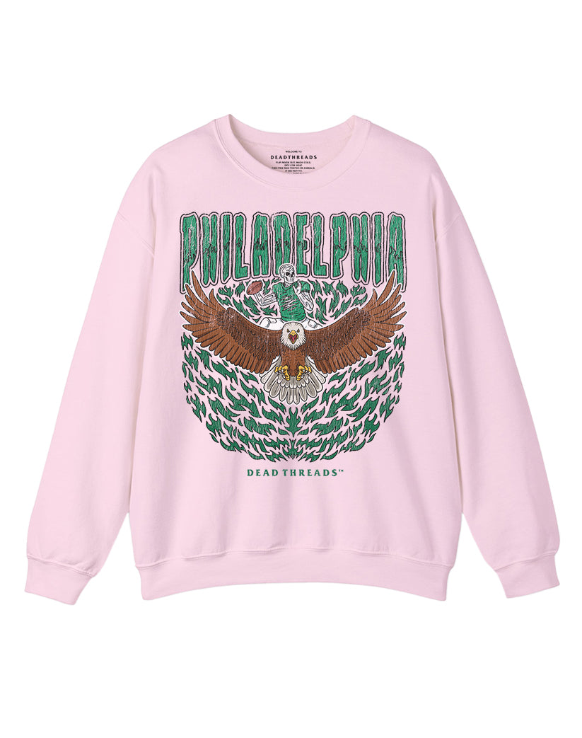 PHILADELPHIA FOOTBALL v1 CREWNECK SWEATSHIRT - PINK