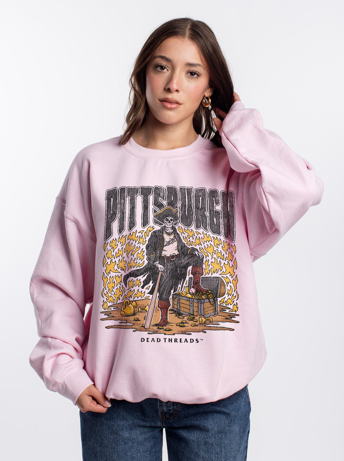 PITTSBURGH BASEBALL CREWNECK SWEATSHIRT - PINK