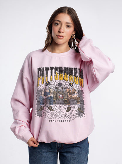 PITTSBURGH FOOTBALL v1 CREWNECK SWEATSHIRT - PINK