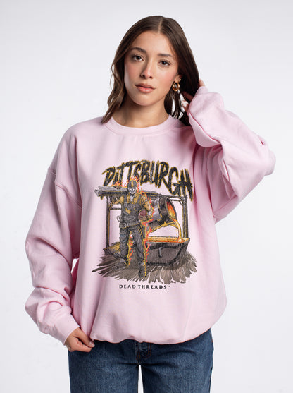 PITTSBURGH FOOTBALL v2 CREWNECK SWEATSHIRT - PINK