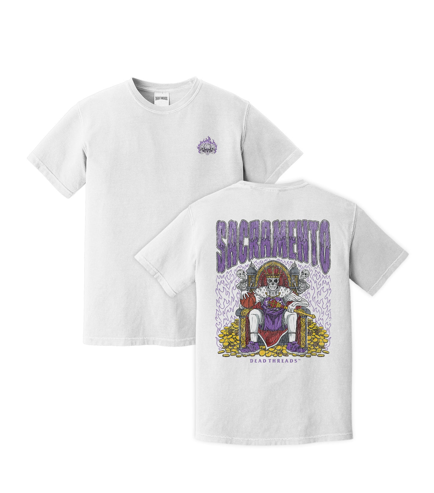 SACRAMENTO BASKETBALL - “3 SKULL” PREMIUM T-SHIRT