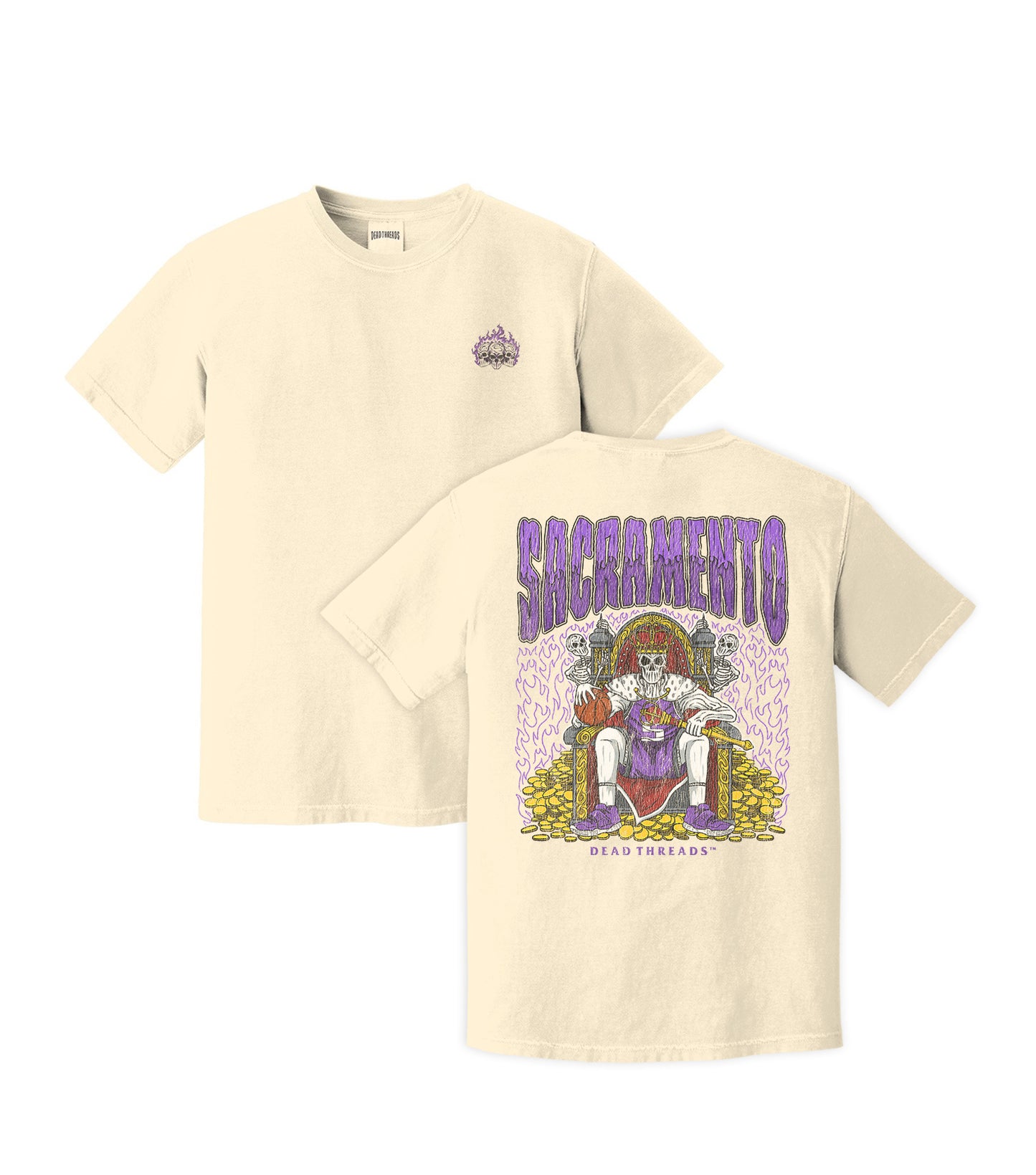 SACRAMENTO BASKETBALL - “3 SKULL” PREMIUM T-SHIRT