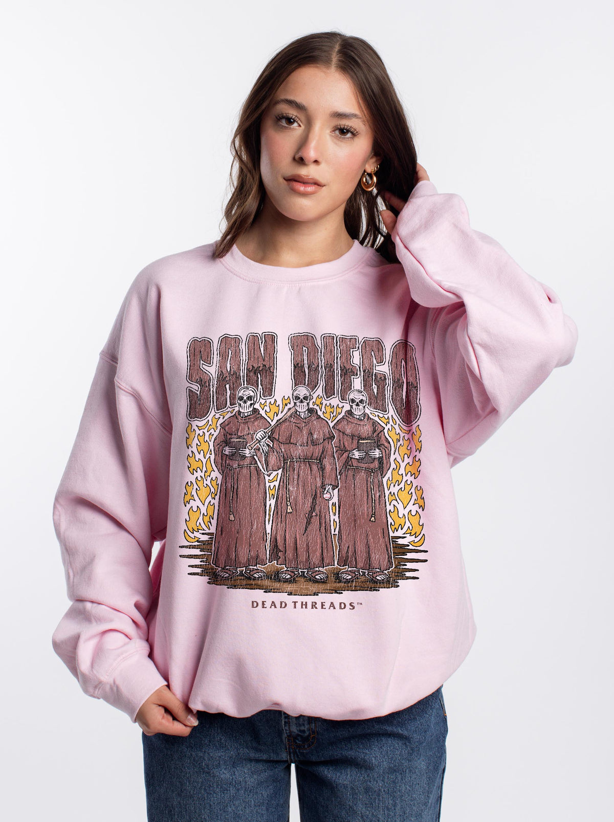 SAN DIEGO BASEBALL CREWNECK SWEATSHIRT - PINK