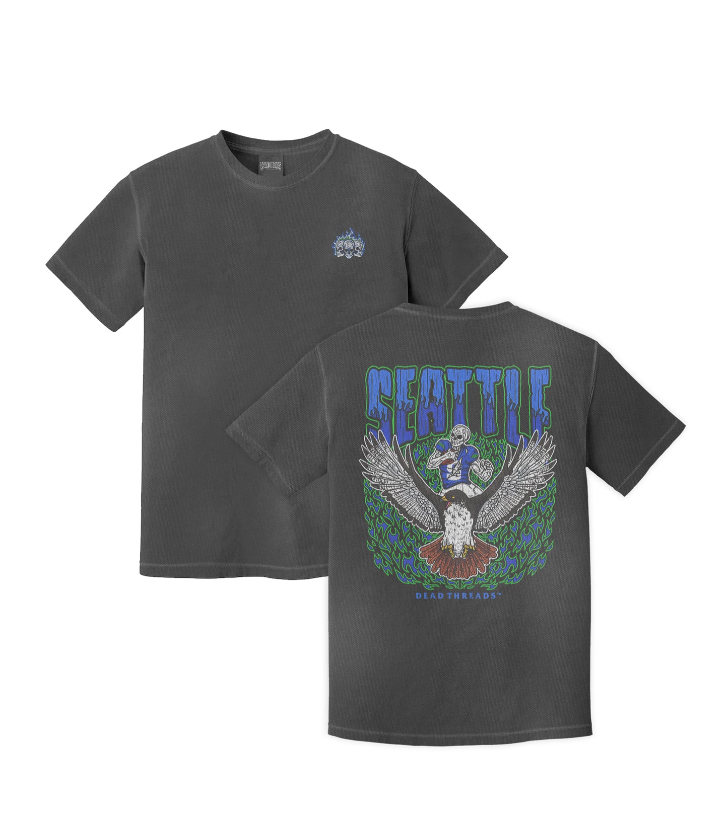 SEATTLE FOOTBALL - “3 SKULL” PREMIUM T-SHIRT