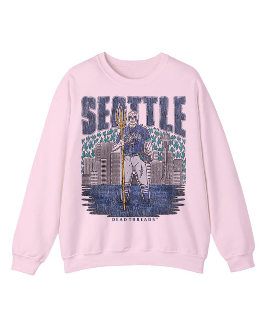 SEATTLE BASEBALL CREWNECK SWEATSHIRT - PINK
