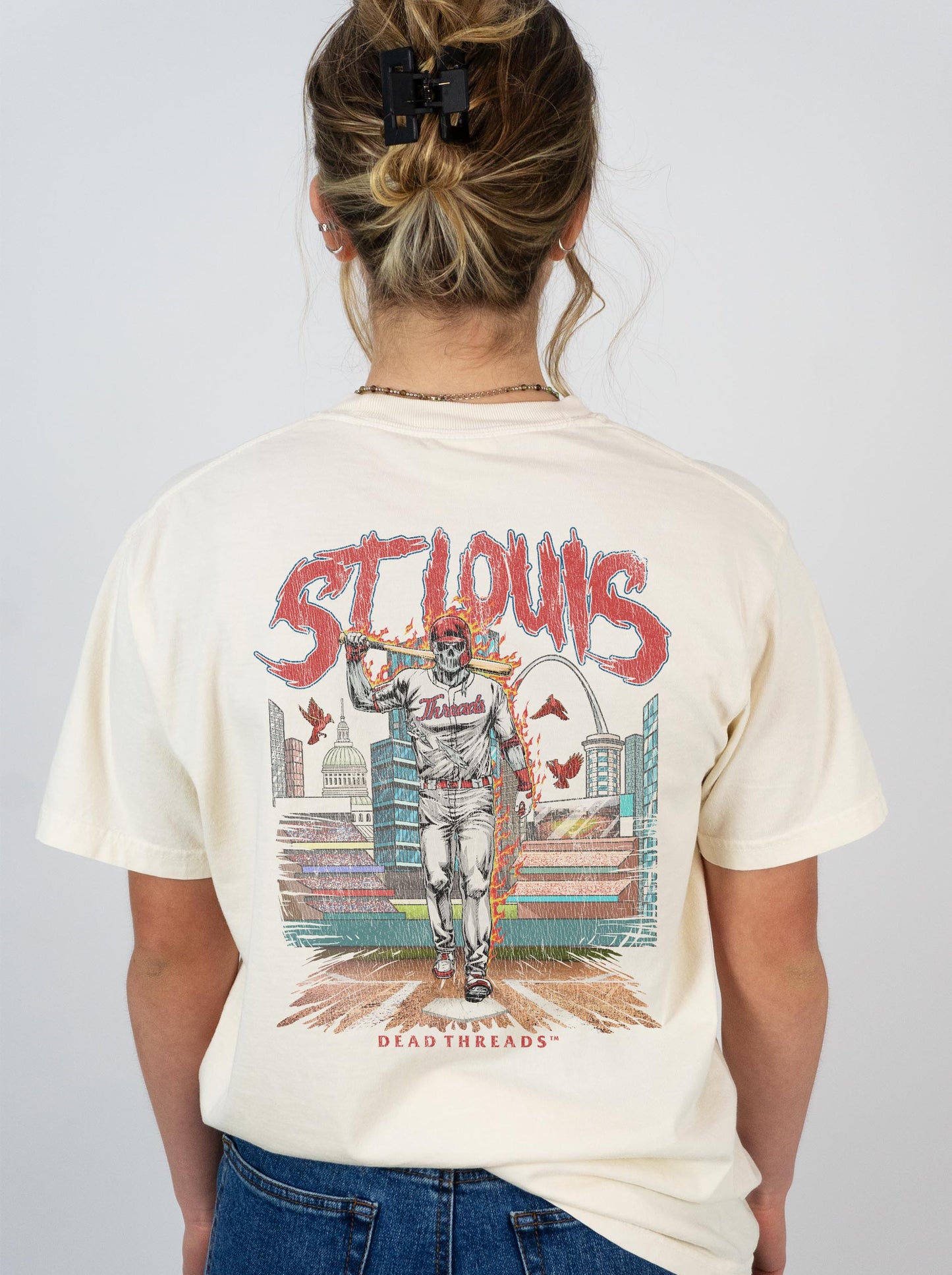 ST. LOUIS BASEBALL - "3 SKULL" PREMIUM SHIRT