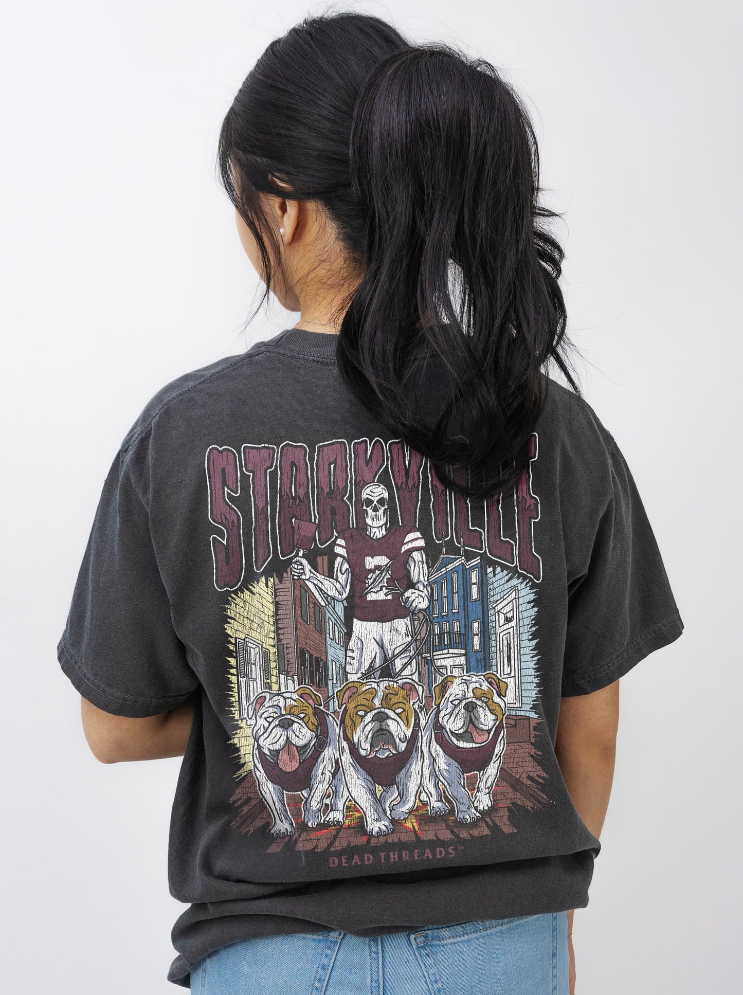 STARKVILLE FOOTBALL - “3 SKULL” PREMIUM T-SHIRT