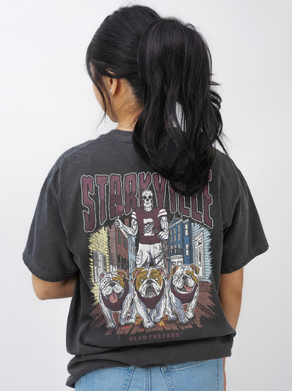 STARKVILLE FOOTBALL - “3 SKULL” PREMIUM T-SHIRT