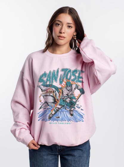 SAN JOSE HOCKEY CREWNECK SWEATSHIRT - PINK