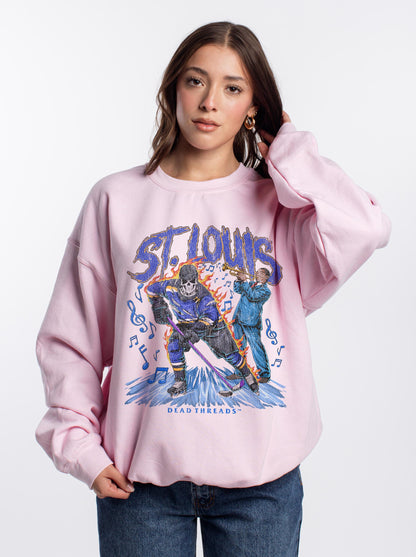 ST. LOUIS HOCKEY CREWNECK SWEATSHIRT - PINK
