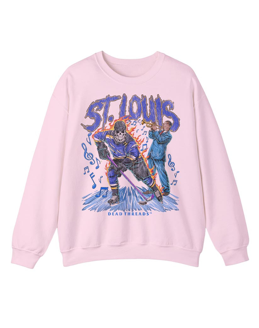 ST. LOUIS HOCKEY CREWNECK SWEATSHIRT - PINK