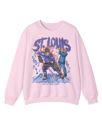 ST. LOUIS HOCKEY CREWNECK SWEATSHIRT - PINK