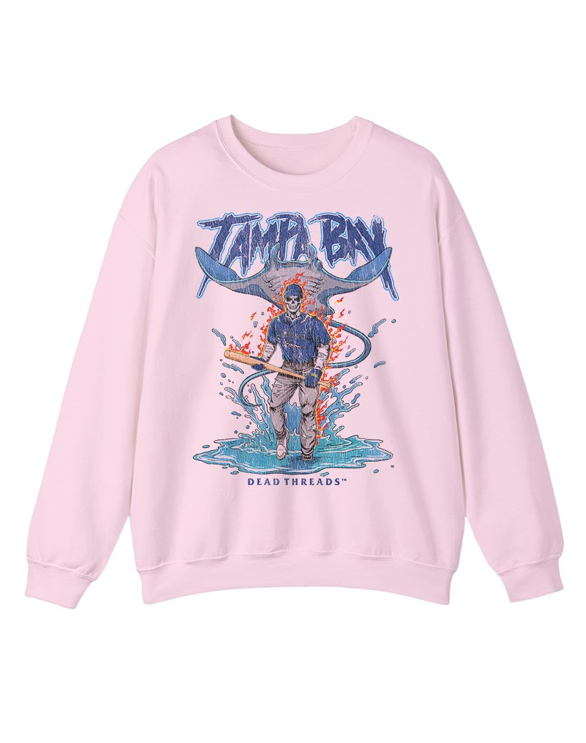 TAMPA BAY BASEBALL CREWNECK SWEATSHIRT - PINK