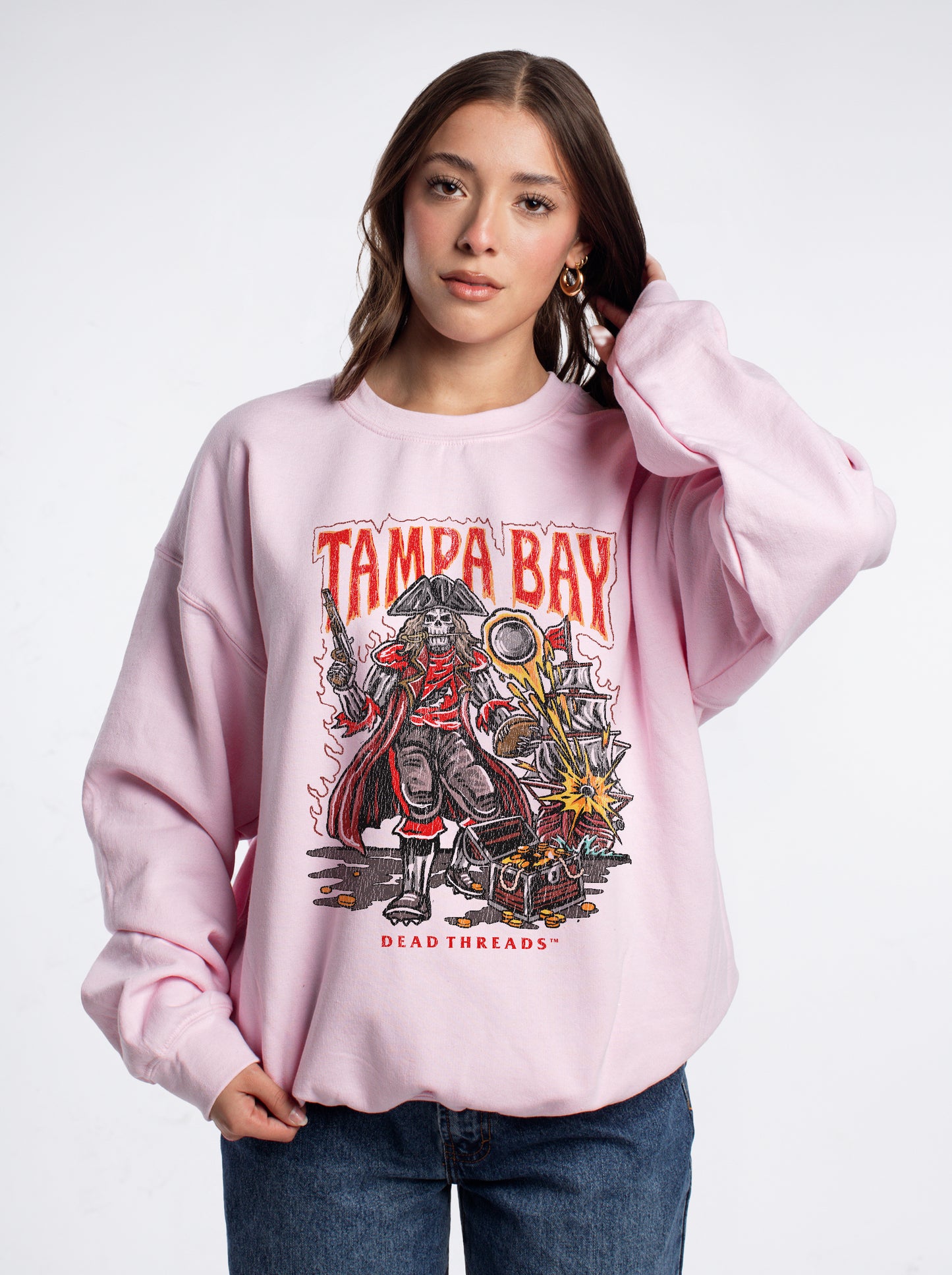 TAMPA BAY FOOTBALL CREWNECK SWEATSHIRT - PINK