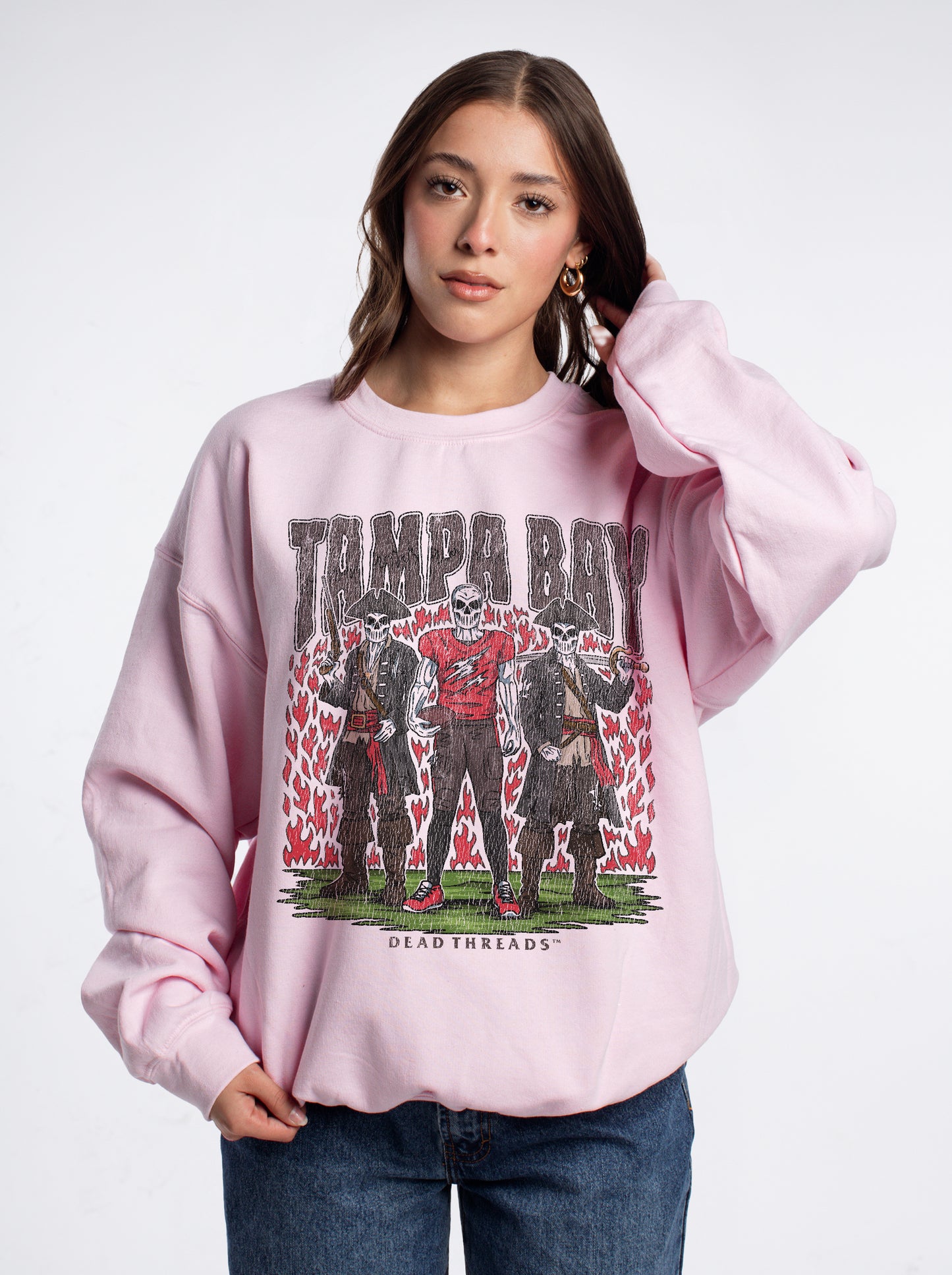 TAMPA BAY FOOTBALL v2 CREWNECK SWEATSHIRT - PINK