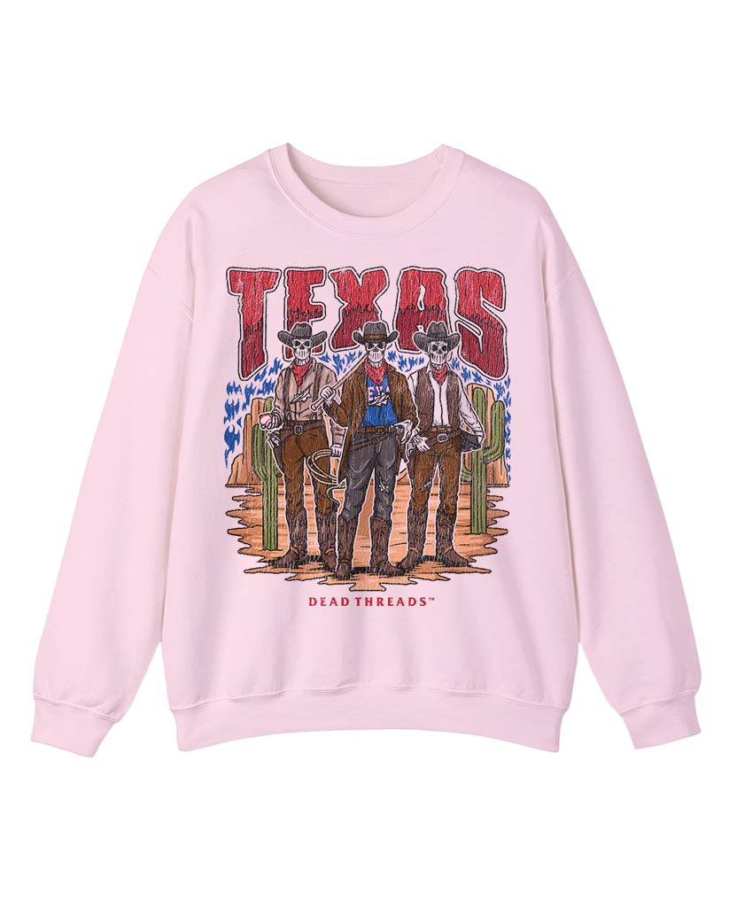 TEXAS BASEBALL CREWNECK SWEATSHIRT - PINK