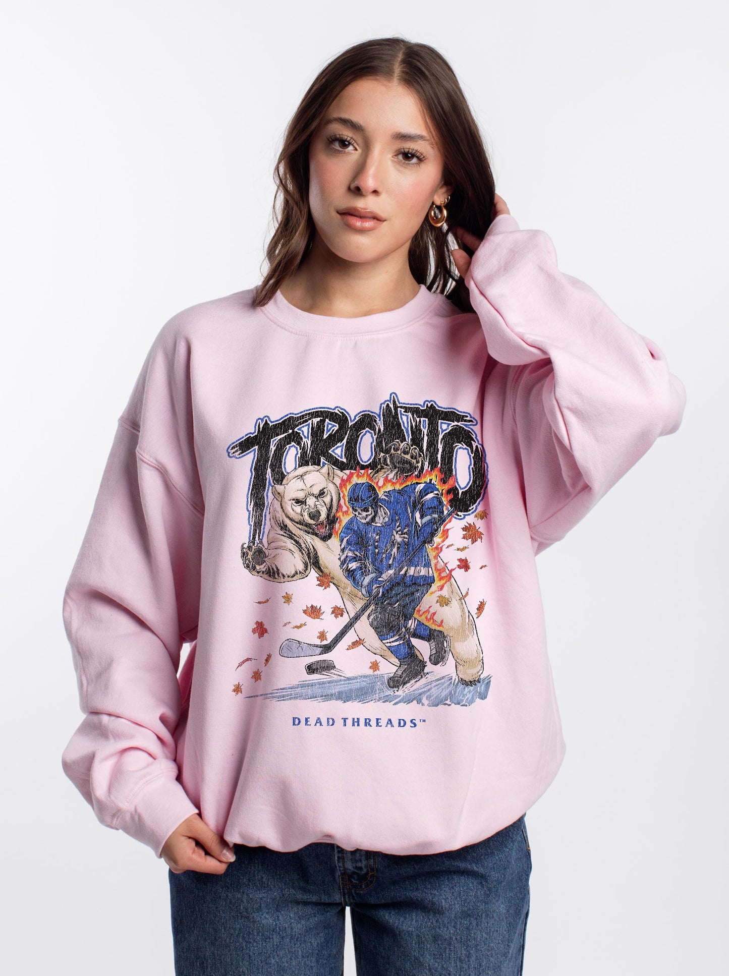 TORONTO HOCKEY CREWNECK SWEATSHIRT - PINK